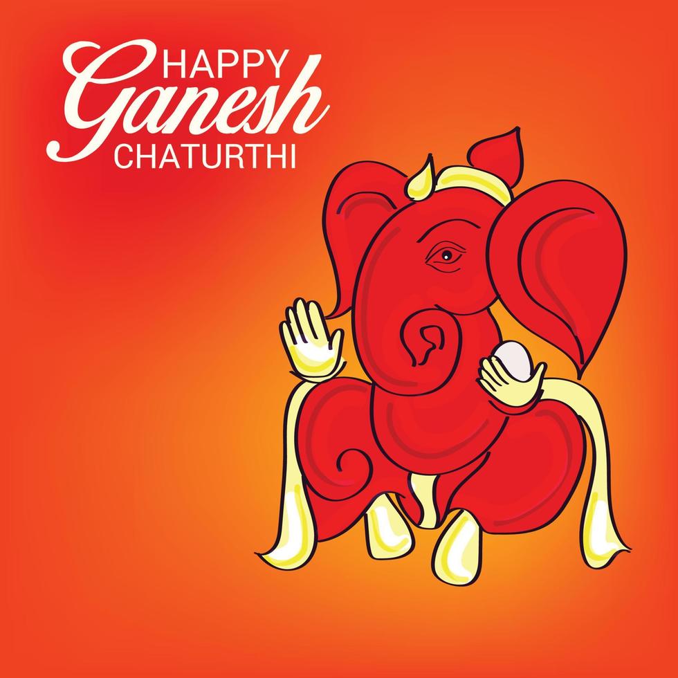 illustration of a Background for Indian Festival Happy Ganesh Chaturthi. vector