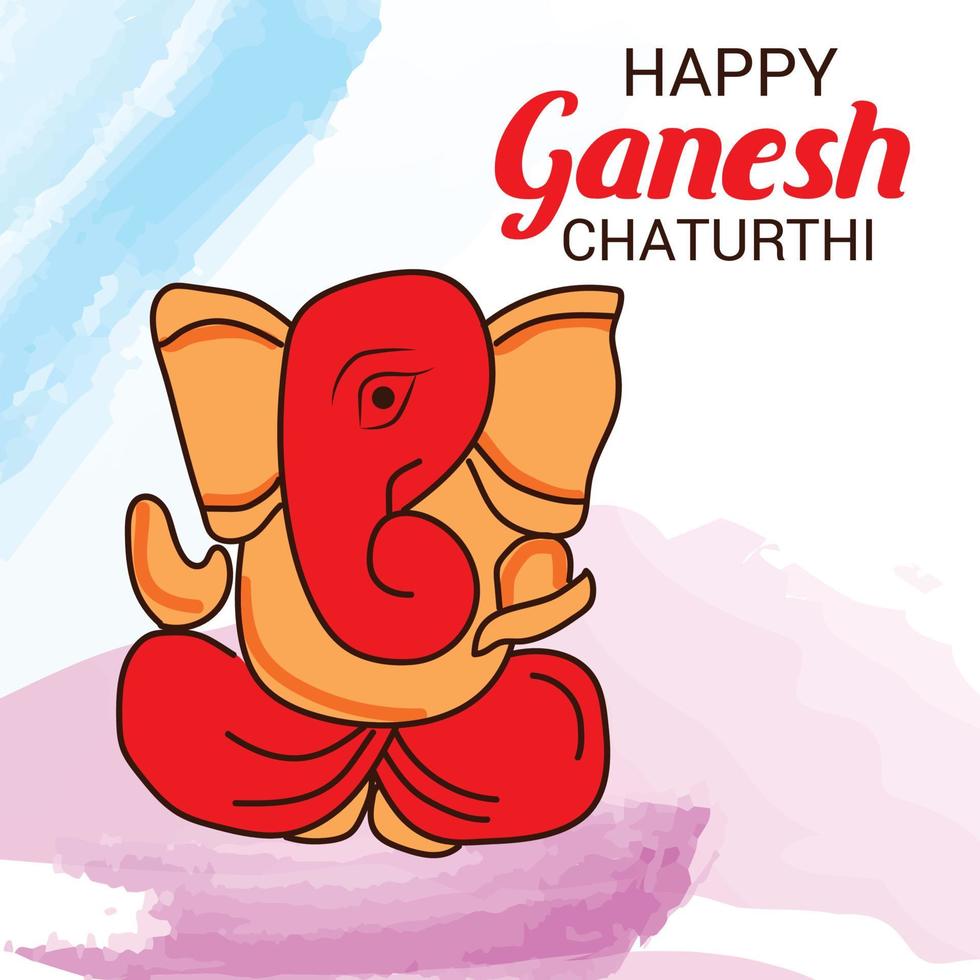 illustration of a Background for Indian Festival Happy Ganesh Chaturthi. vector