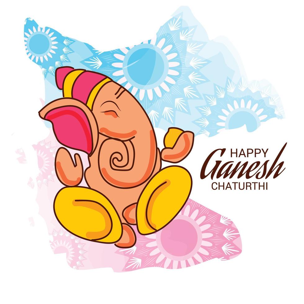 illustration of a Background for Indian Festival Happy Ganesh Chaturthi. vector