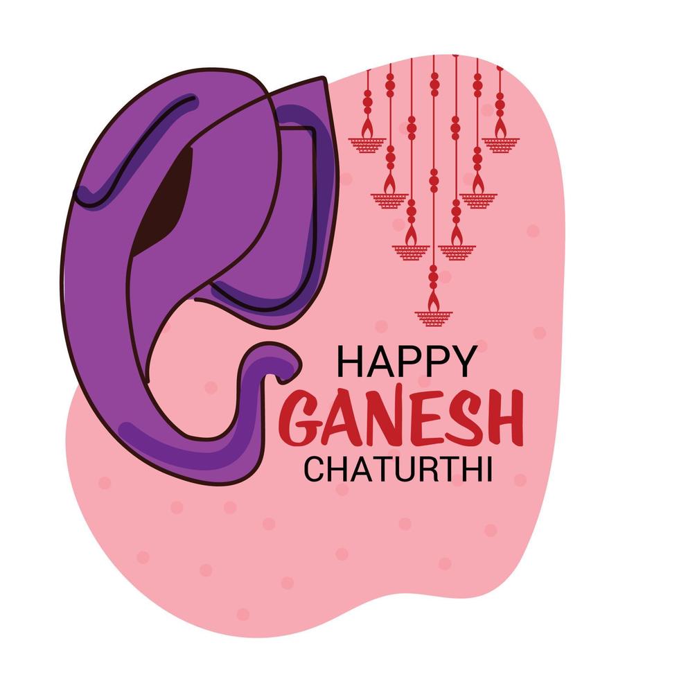 illustration of a Background for Indian Festival Happy Ganesh Chaturthi. vector