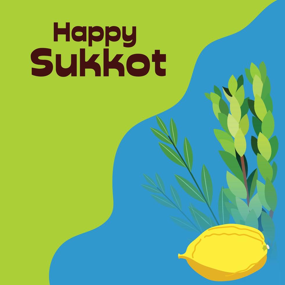 Ilustración vectorial de un fondo para la fiesta judía de Sucot feliz. vector