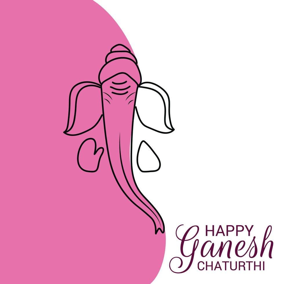 illustration of a Background for Indian Festival Happy Ganesh Chaturthi. vector