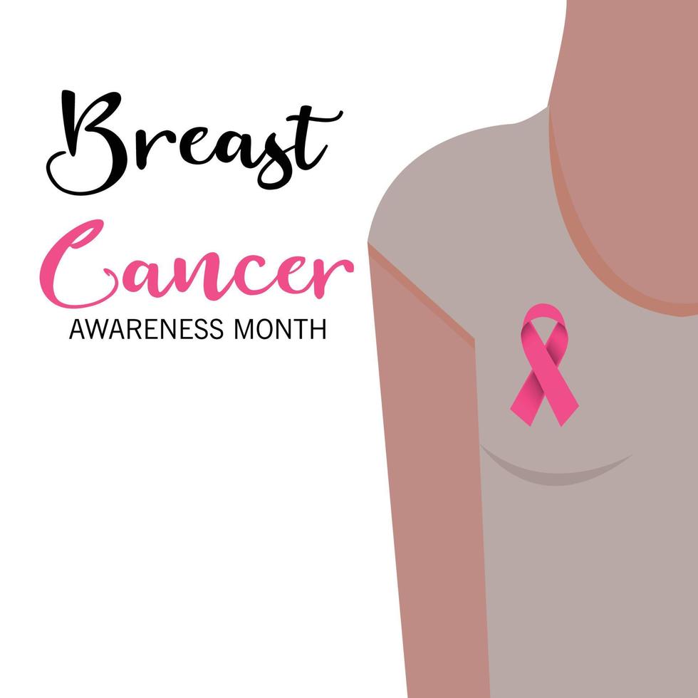 Ilustración de un fondo para el mes de concientización sobre el cáncer de mama vector