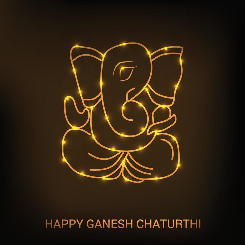 illustration of a Background for Indian Festival Happy Ganesh Chaturthi. vector