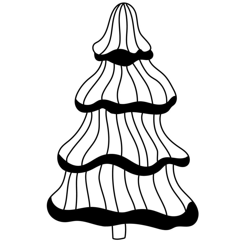 árbol de Navidad. contorno. ilustración vector