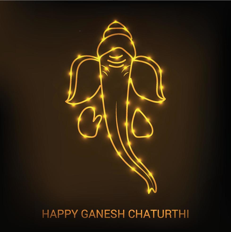 illustration of a Background for Indian Festival Happy Ganesh Chaturthi. vector