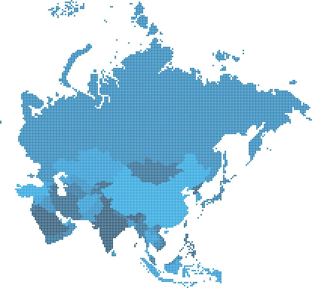 Circle geometry shape Asia map.All elements are separated in editable countries. vector