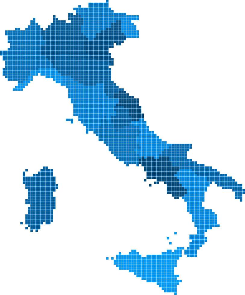 Mapa de Italia de forma cuadrada azul sobre fondo blanco. ilustración vectorial. vector