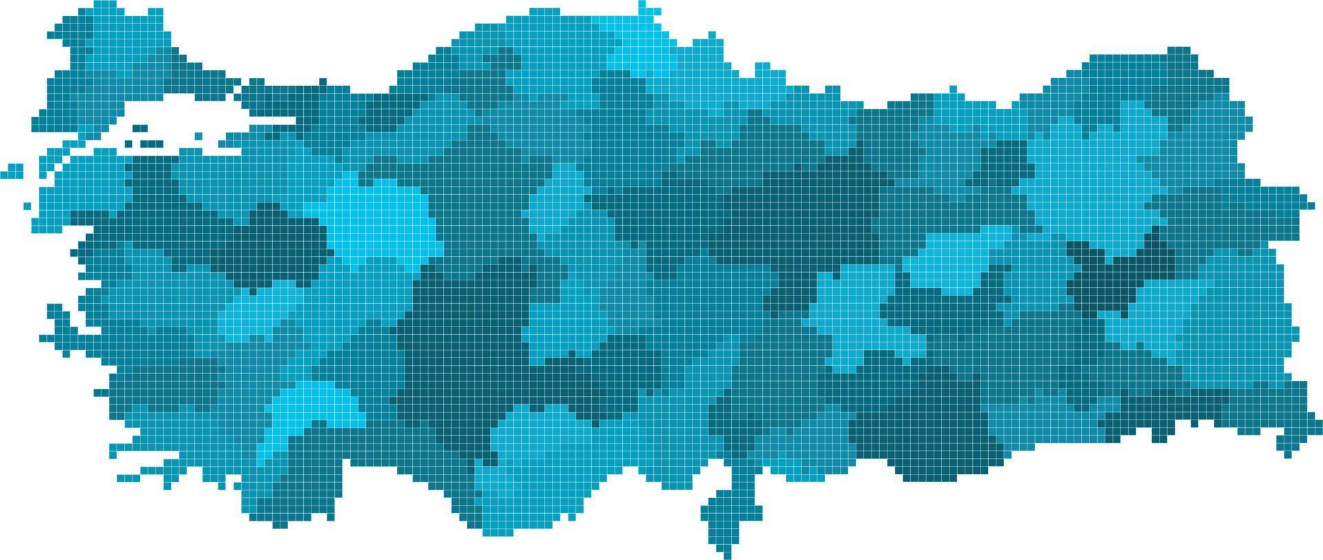 Blue square Japan map on white background. Vector illustration.