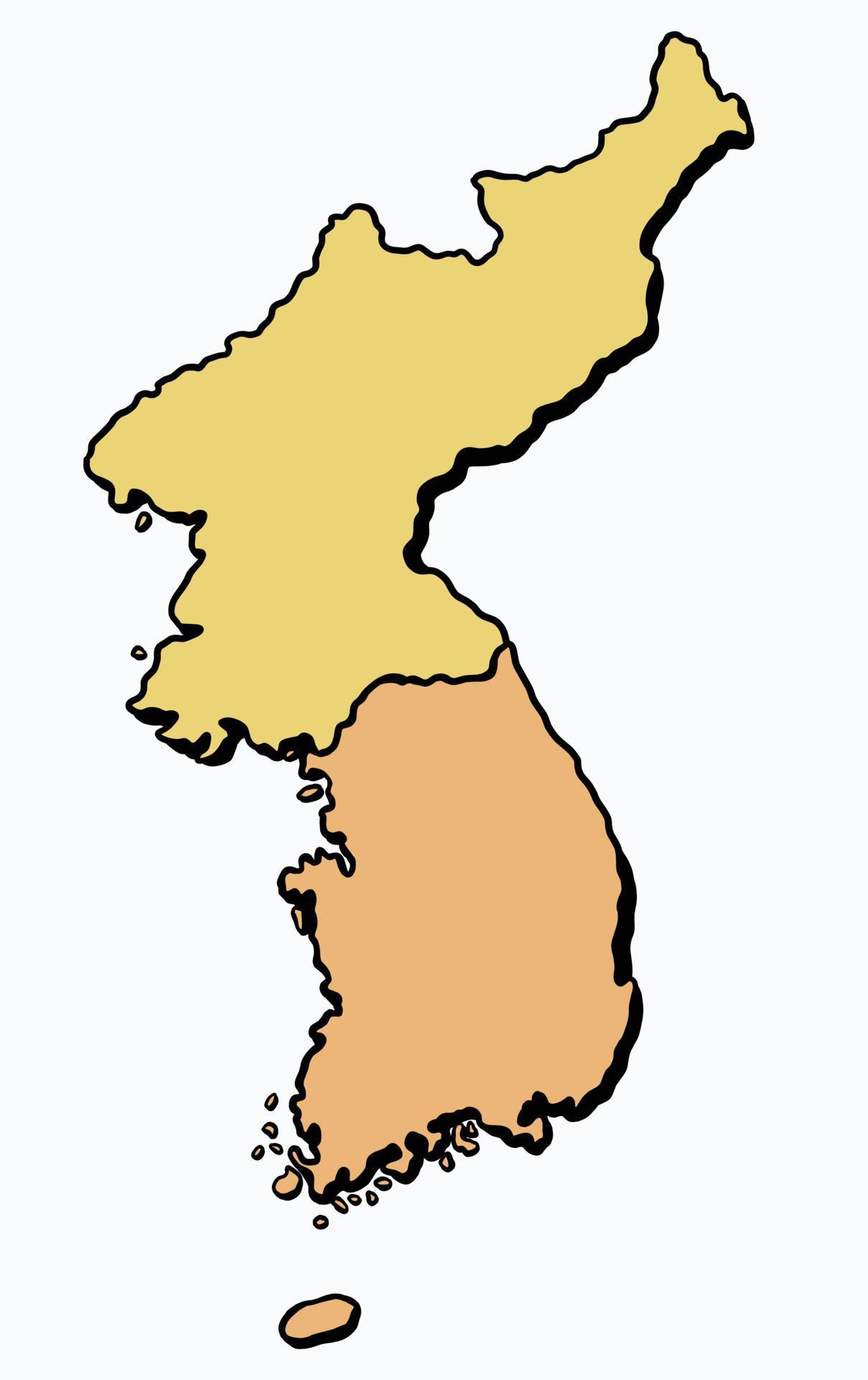 Doodle Freehand Drawing Of North And South Korea Map 3589327 Vector Doodle Freehand Drawing Of North And South Korea Map Free Vector
