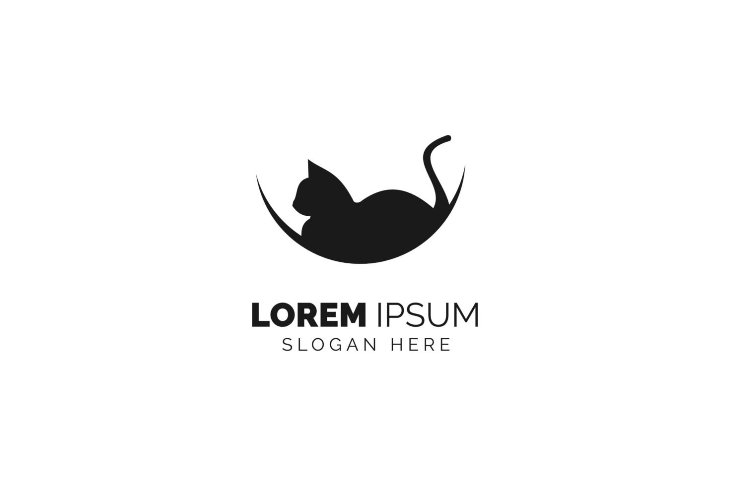Ilustración de icono de vector de diseño de plantilla de logotipo de gato