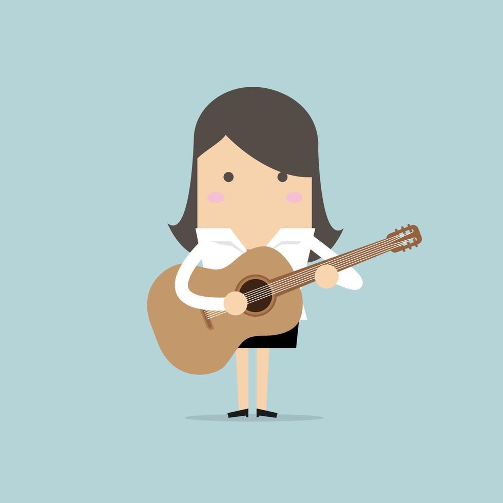 empresaria tocando la guitarra. vector