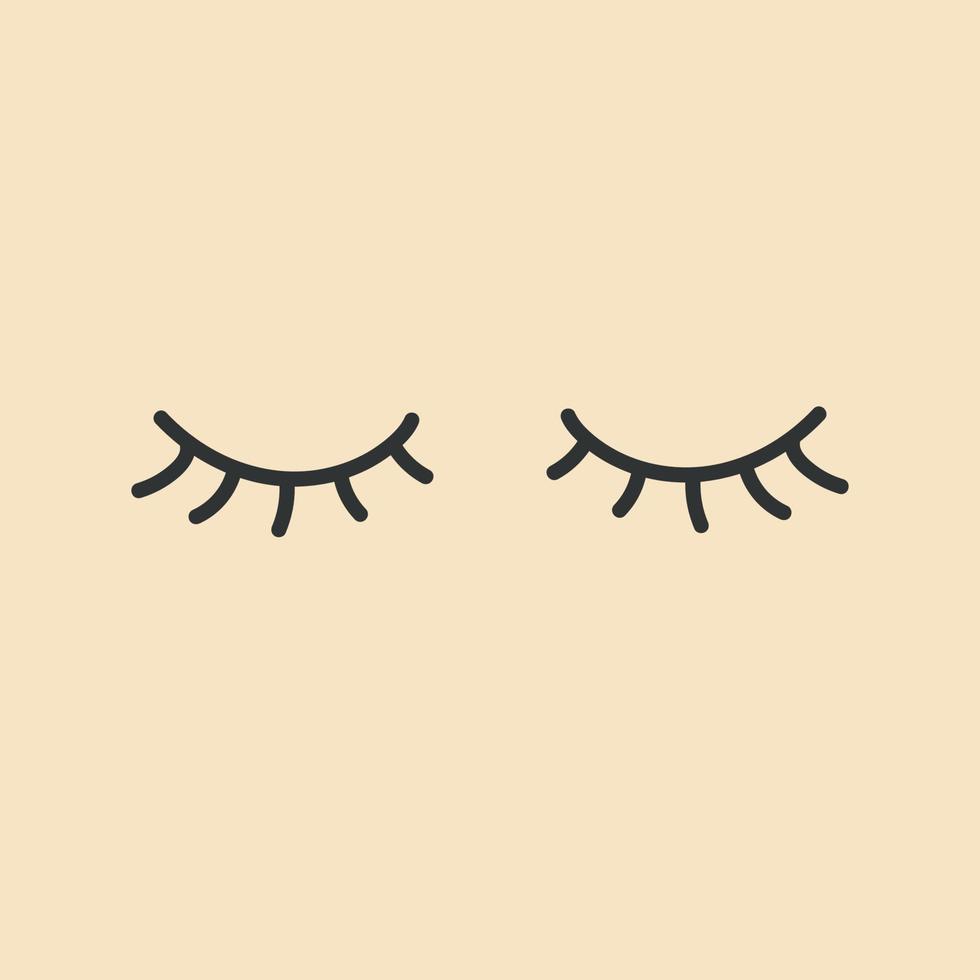 Eyelashes. Closed eyes. vector