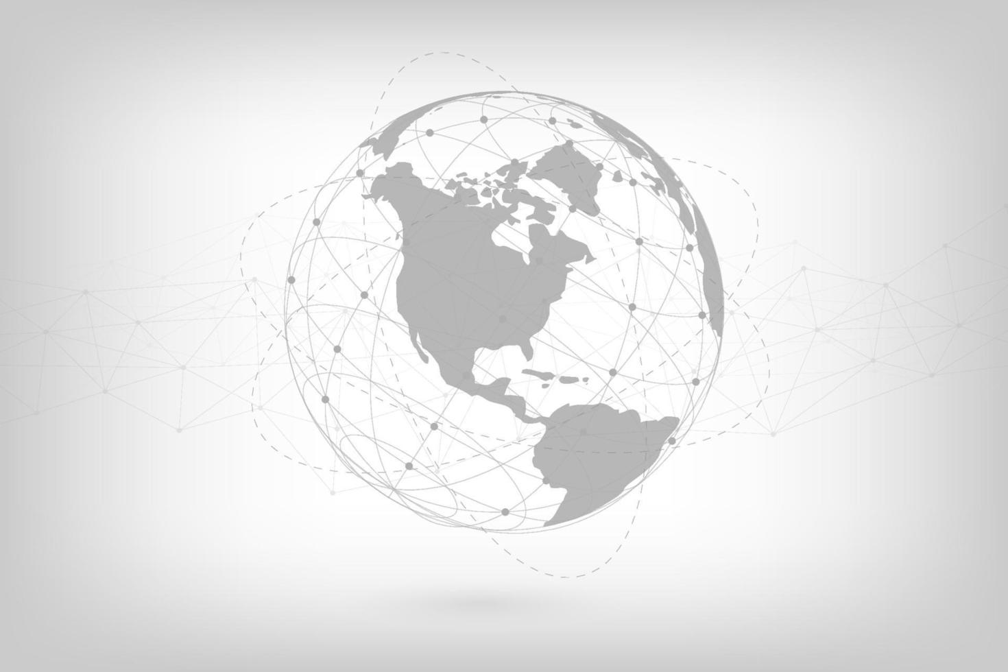 Global network lines connection. World map point with dots connection concept of global business background. vector