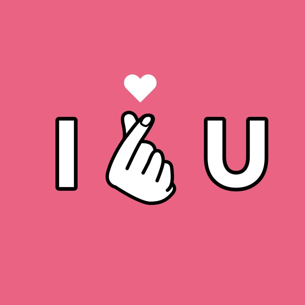 I love you. Hand making mini heart sign. vector