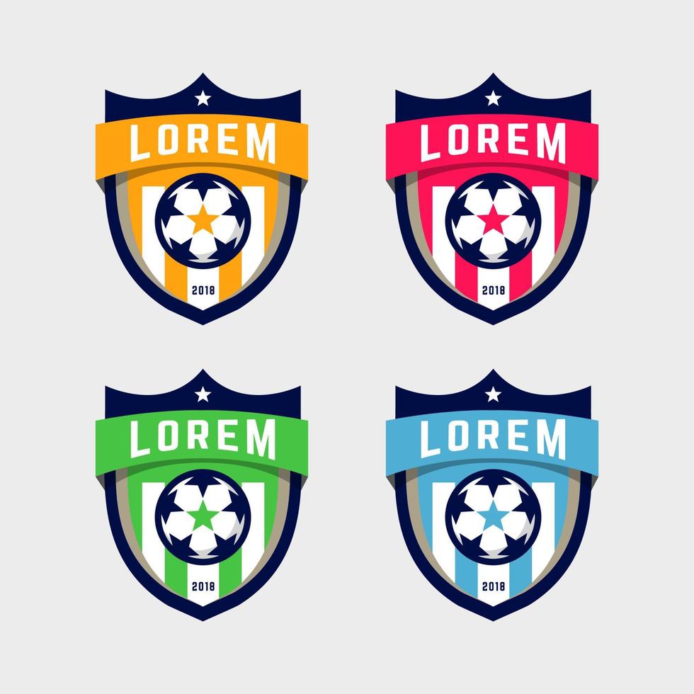 logotipo de fútbol o conjunto de placa de signo de club de fútbol. vector