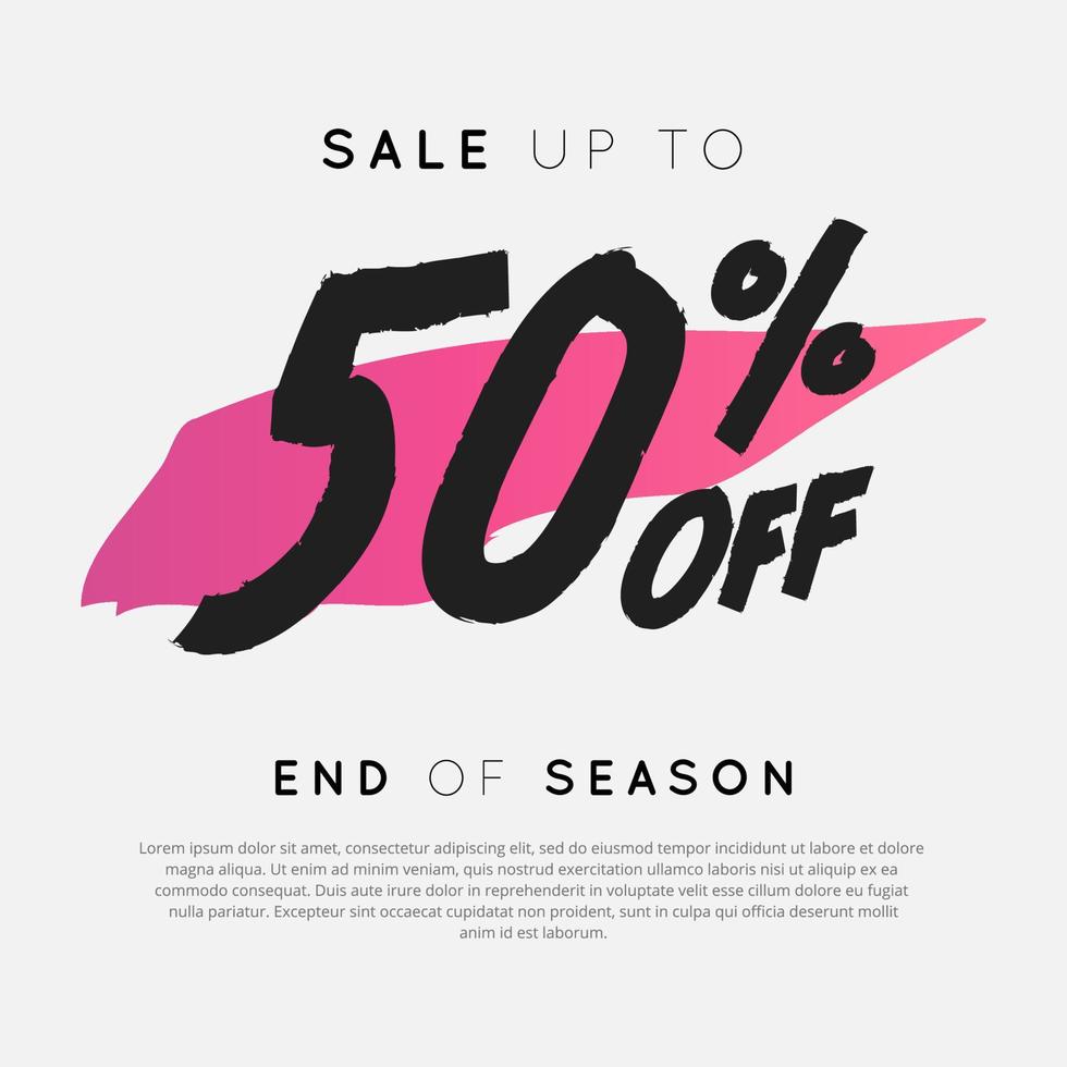 Sale up to 50 percent off End of Season. vector