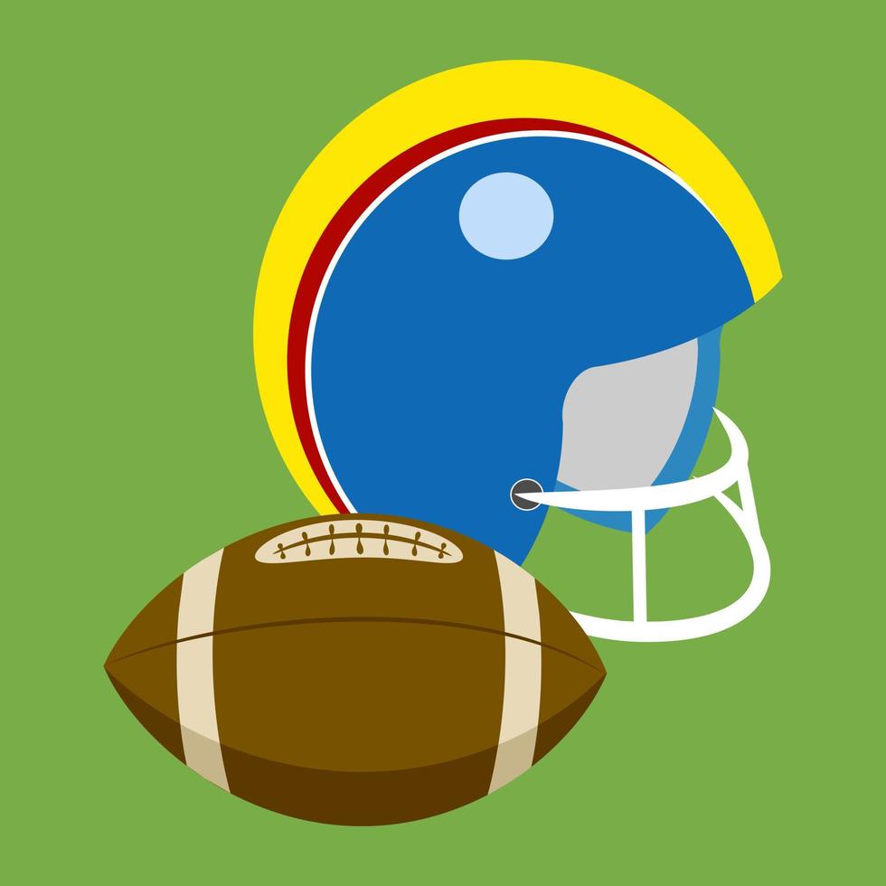 American Football Field with Helmet and Ball vector