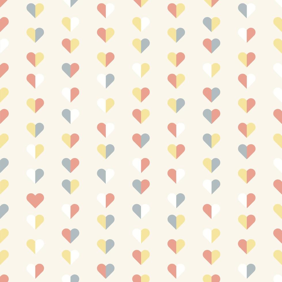 Seamless pattern retro heart shape. vector