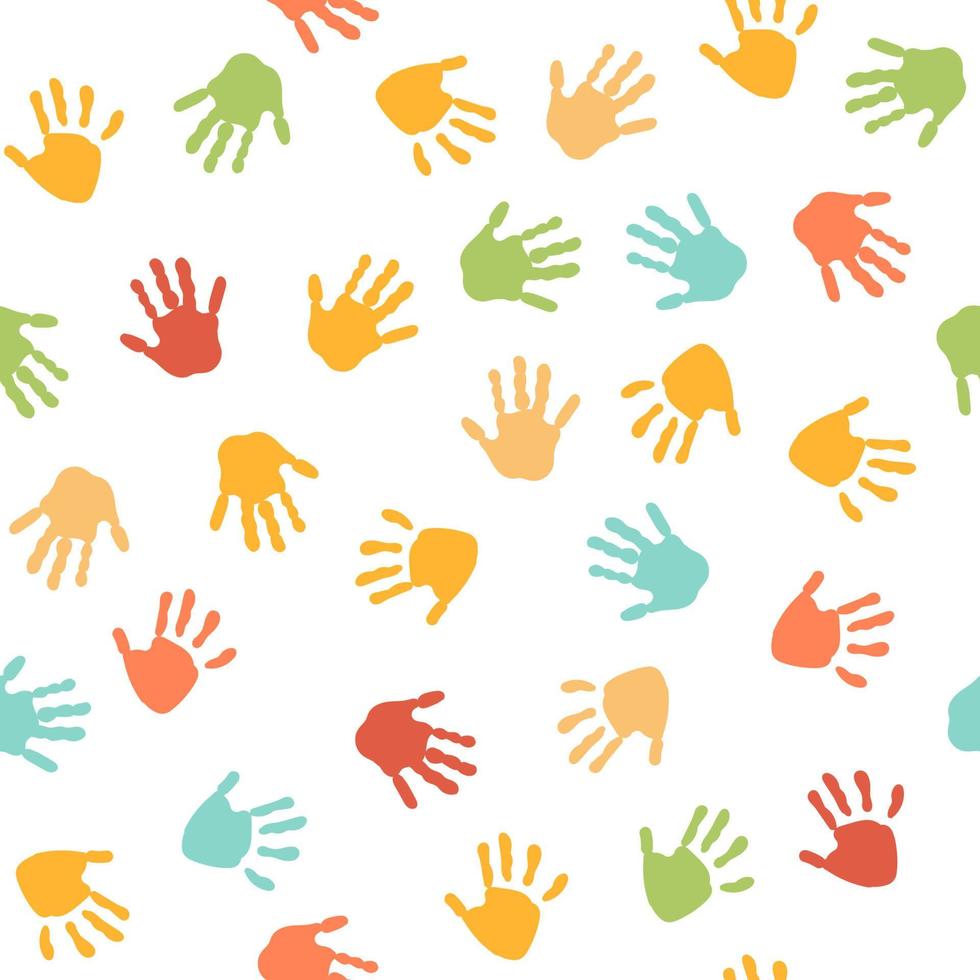 Seamless Pattern. Print of Hands. vector