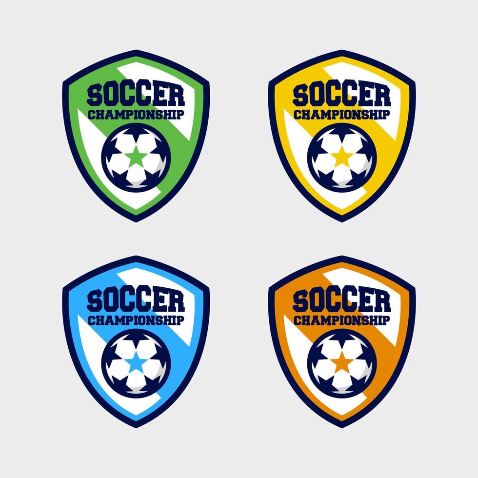 logotipo de fútbol o conjunto de placa de signo de club de fútbol. vector