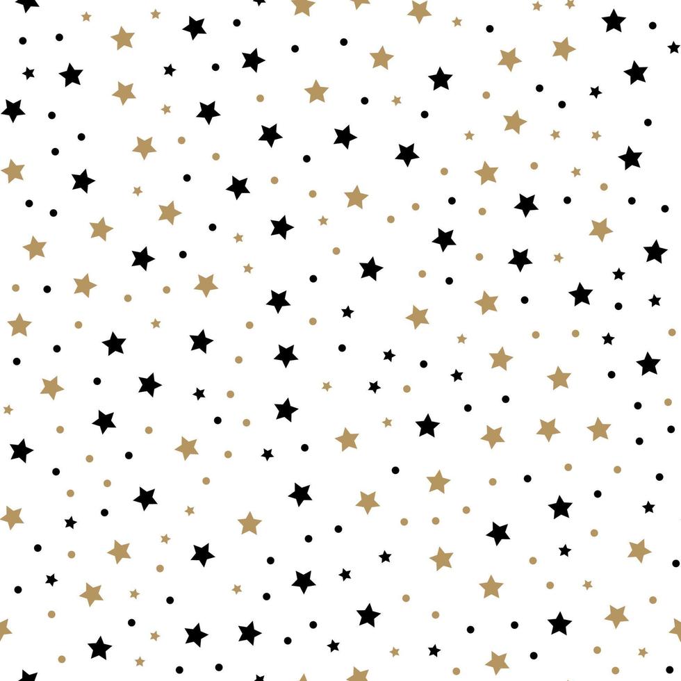 patrón sin fisuras con pequeñas estrellas redondeadas, puntos y círculos sobre fondo blanco. vector