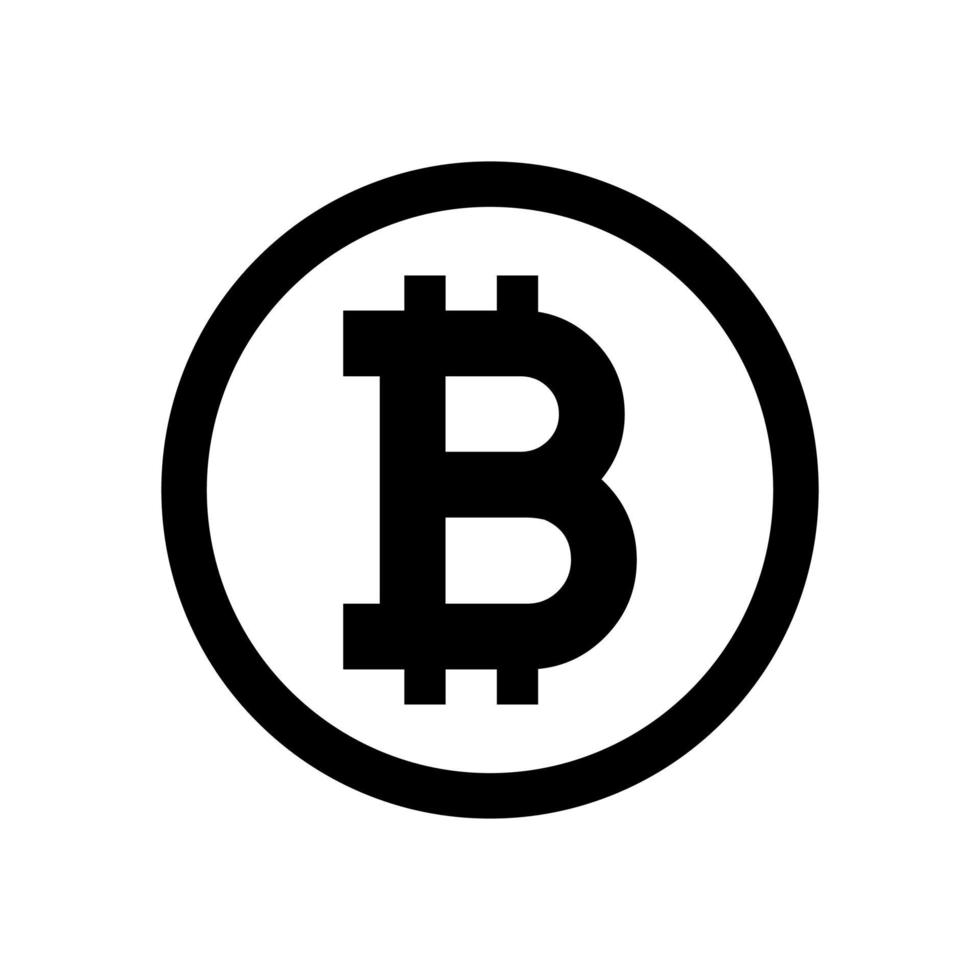 moneda criptográfica bitcoin. icono de signo de bitcoin para dinero de internet. vector