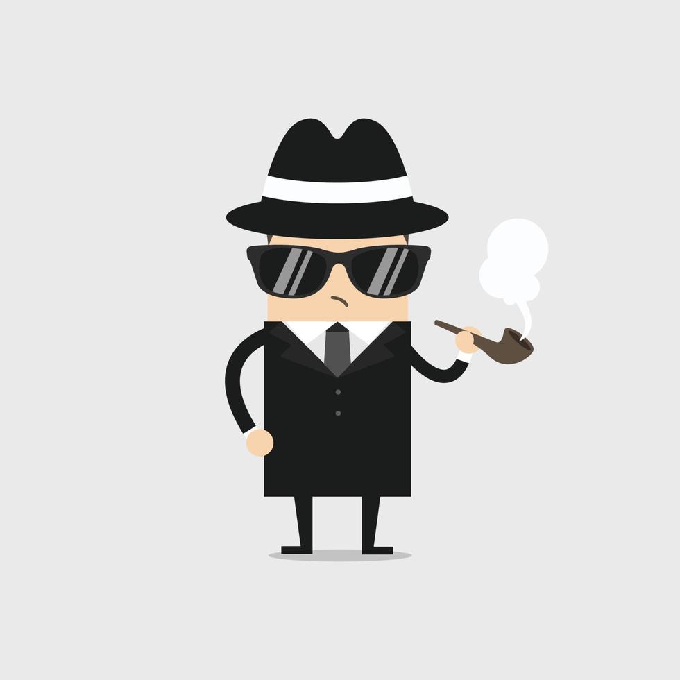 pipa de fumar de carácter detective hombre. vector