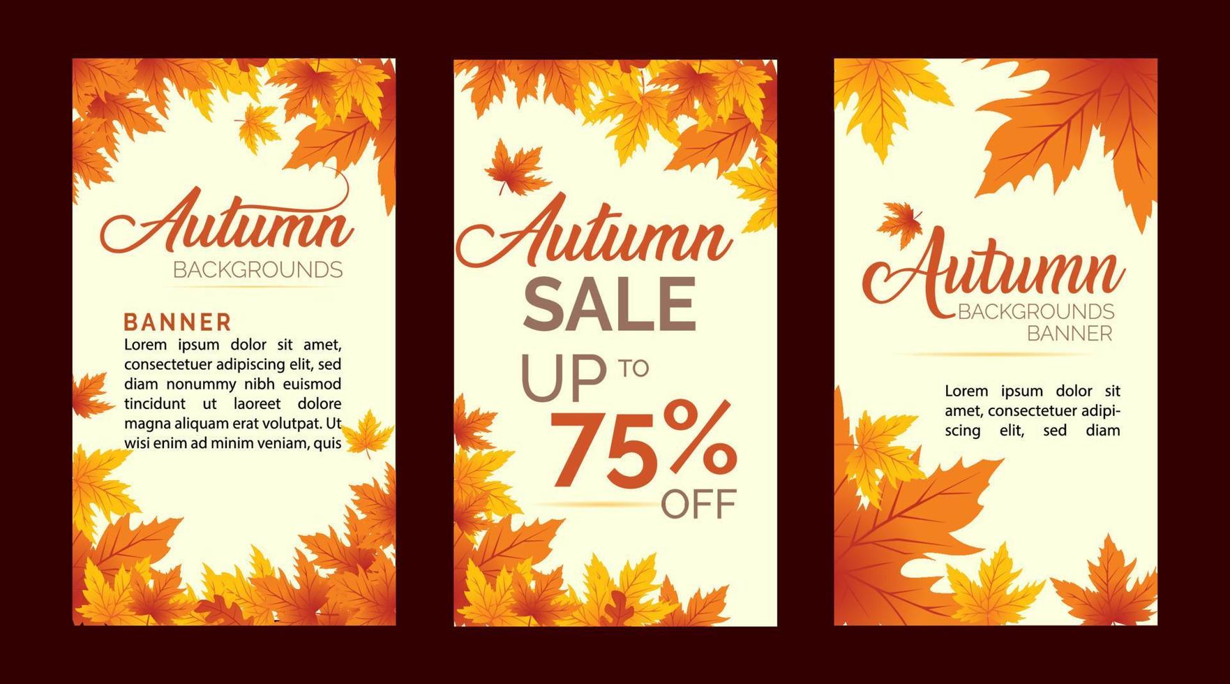 banner de venta de otoño, fondo de temporada de otoño, fondo de venta de otoño vector