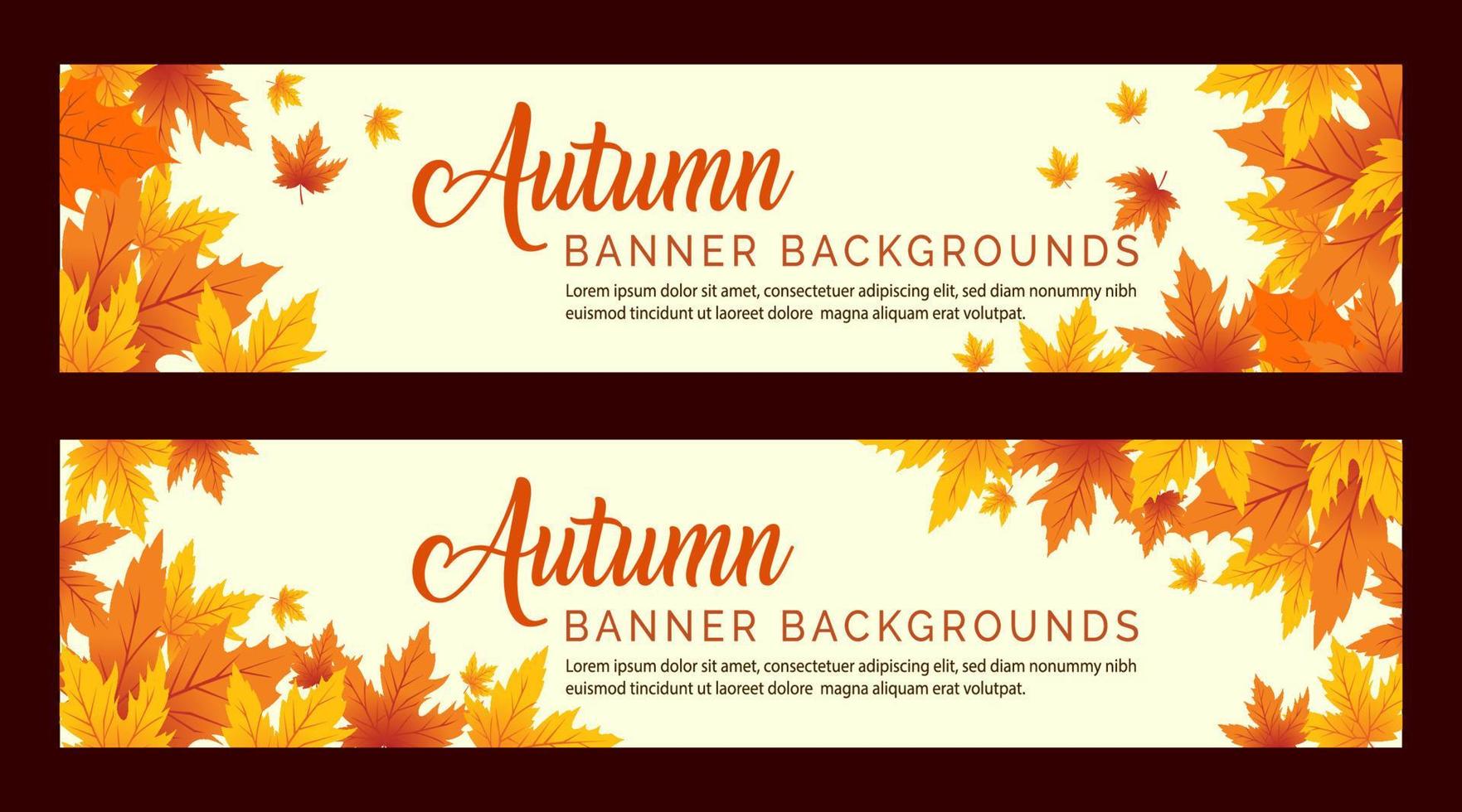 Fondo de otoño, fondo de hojas de otoño, fondos de banner de otoño vector