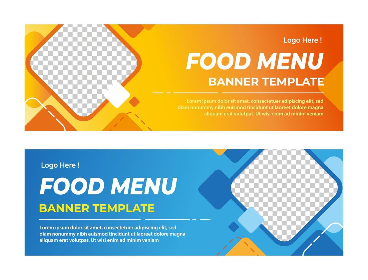 Food Menu Banner Template, Social Media Post Template, Delicious Food Restaurant Banner vector