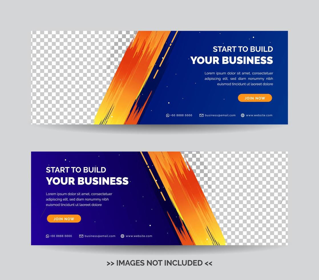Business Banner Template, Web Banner Template, Corporation Banner Background vector