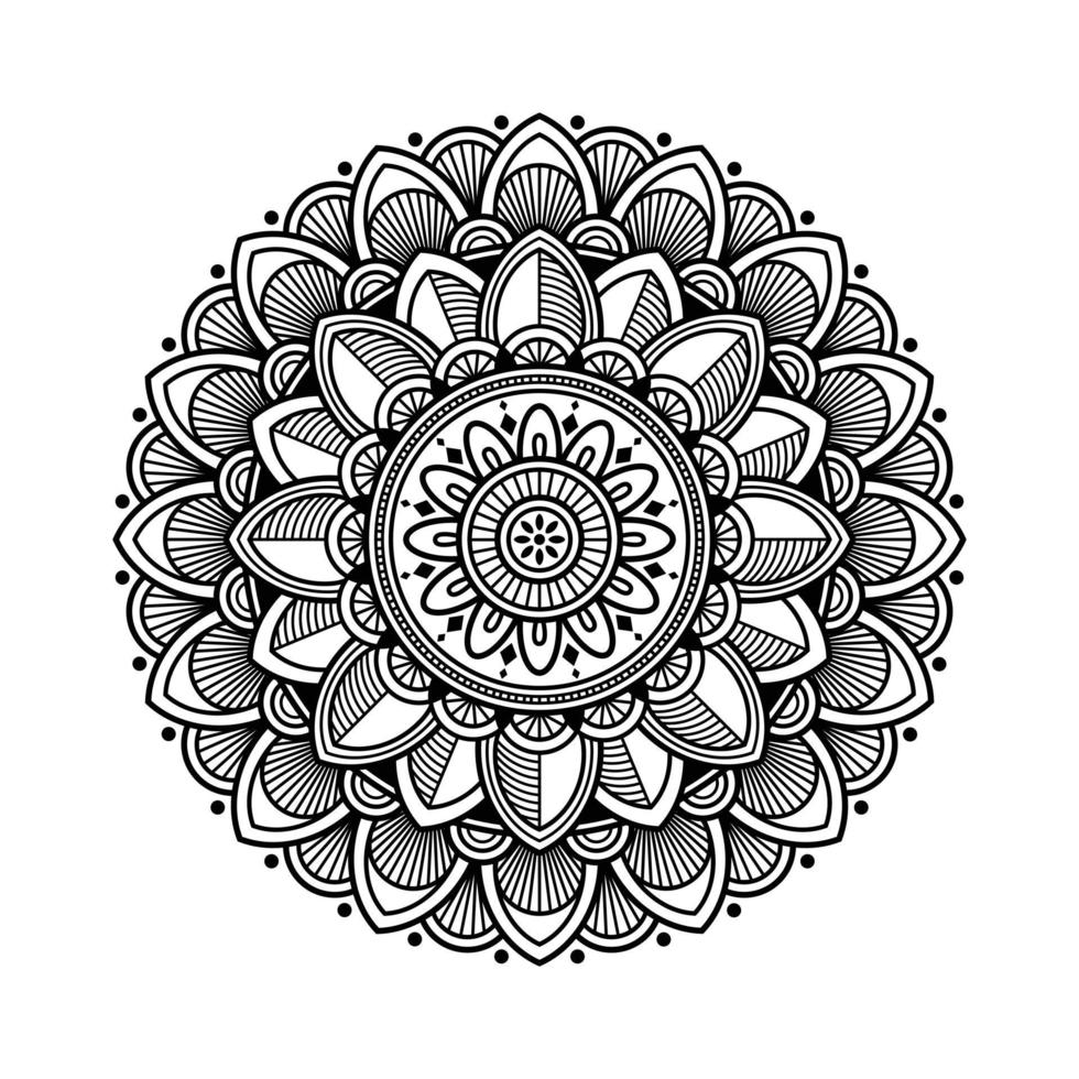 Outline mandala for coloring book vector