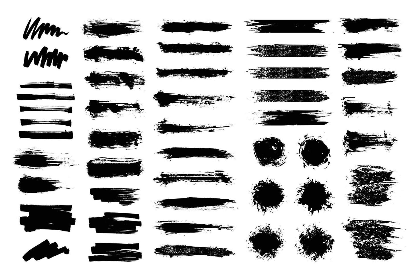 Set of hand drawn brush strokes vector
