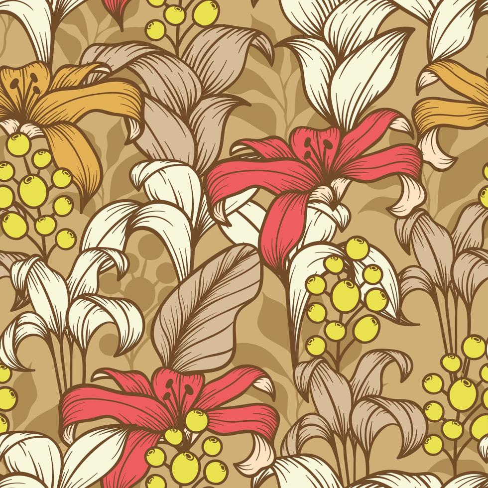 Beautiful vintage floral seamless pattern vector