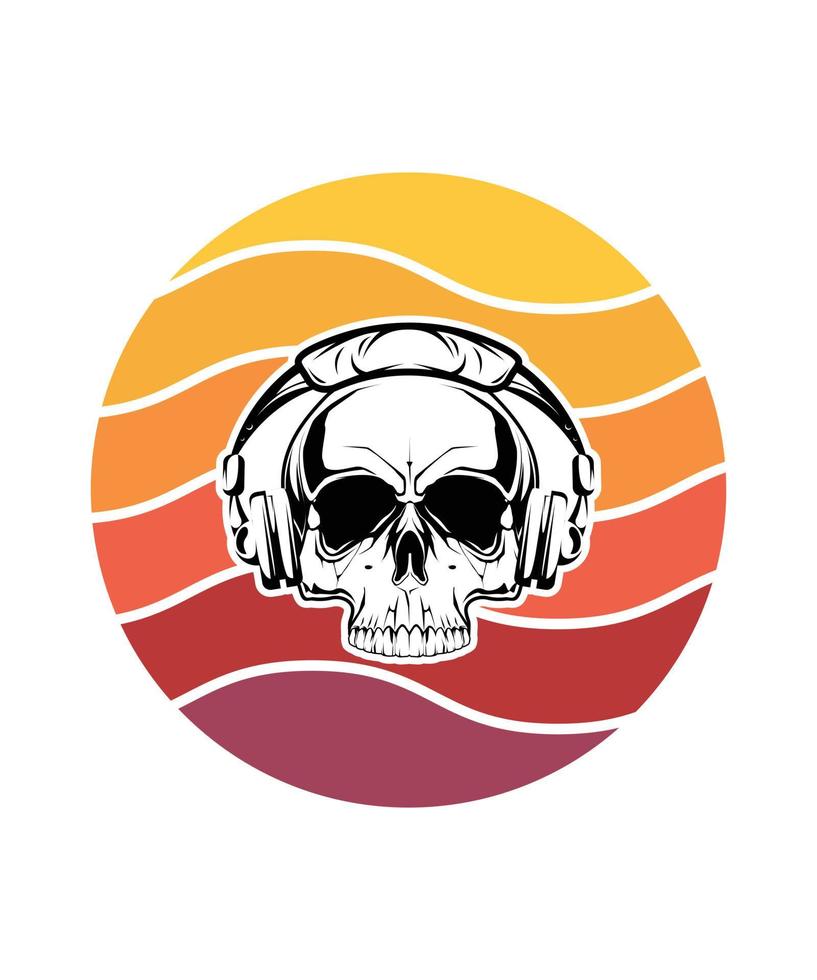 Music Retro Sunset Design template vector