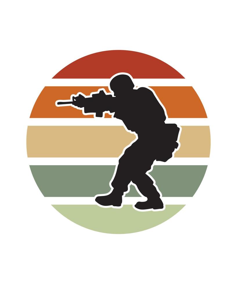 Military Retro Sunset Design template vector