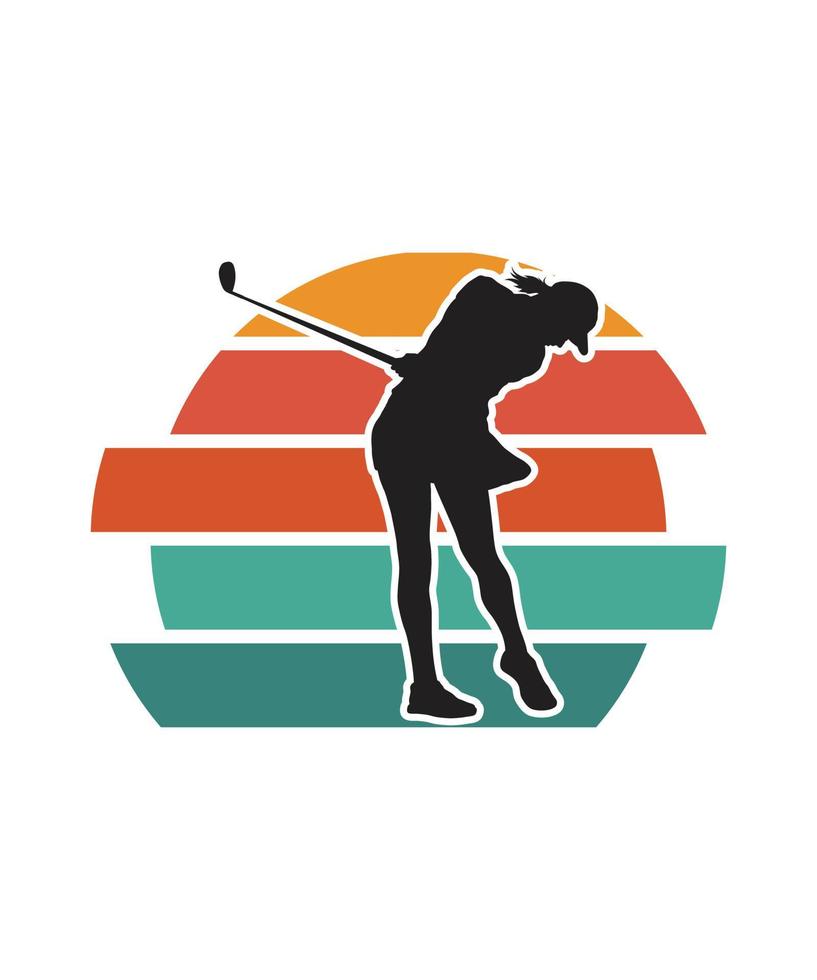 Golf Retro Sunset Design template vector