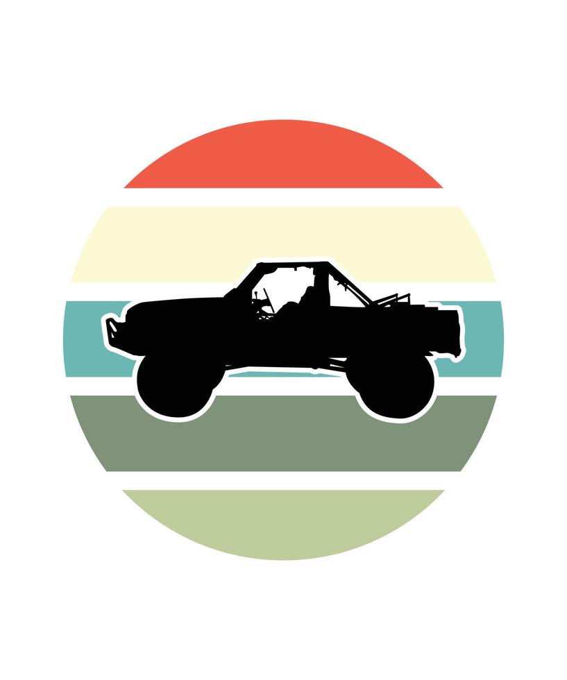 Car Retro Sunset Design template vector