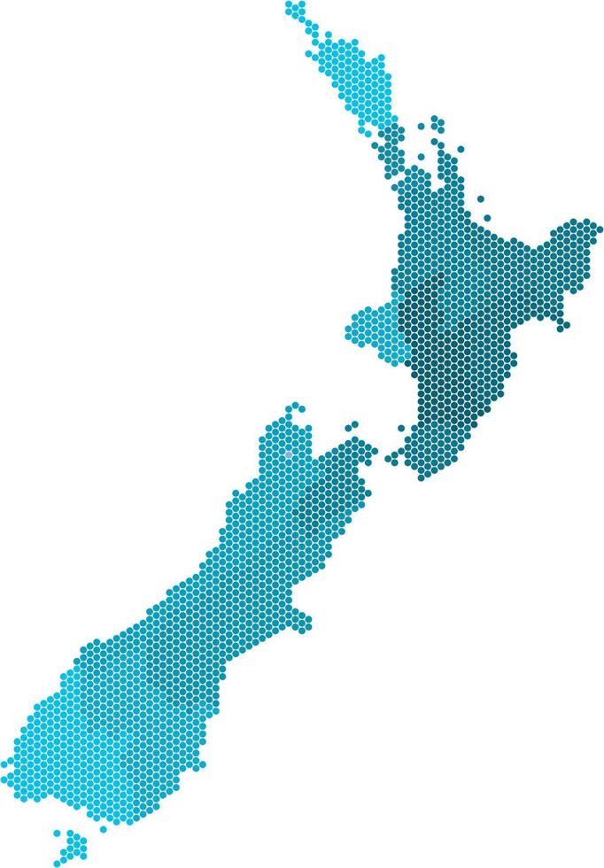 Círculo azul mapa de Nueva Zelanda sobre fondo blanco. ilustración vectorial. vector