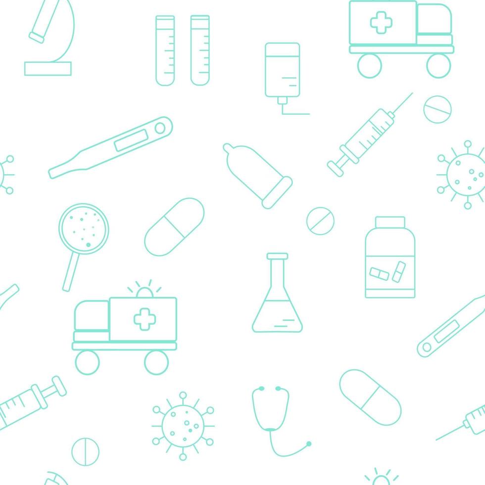 Medical sample with healthcare items vector