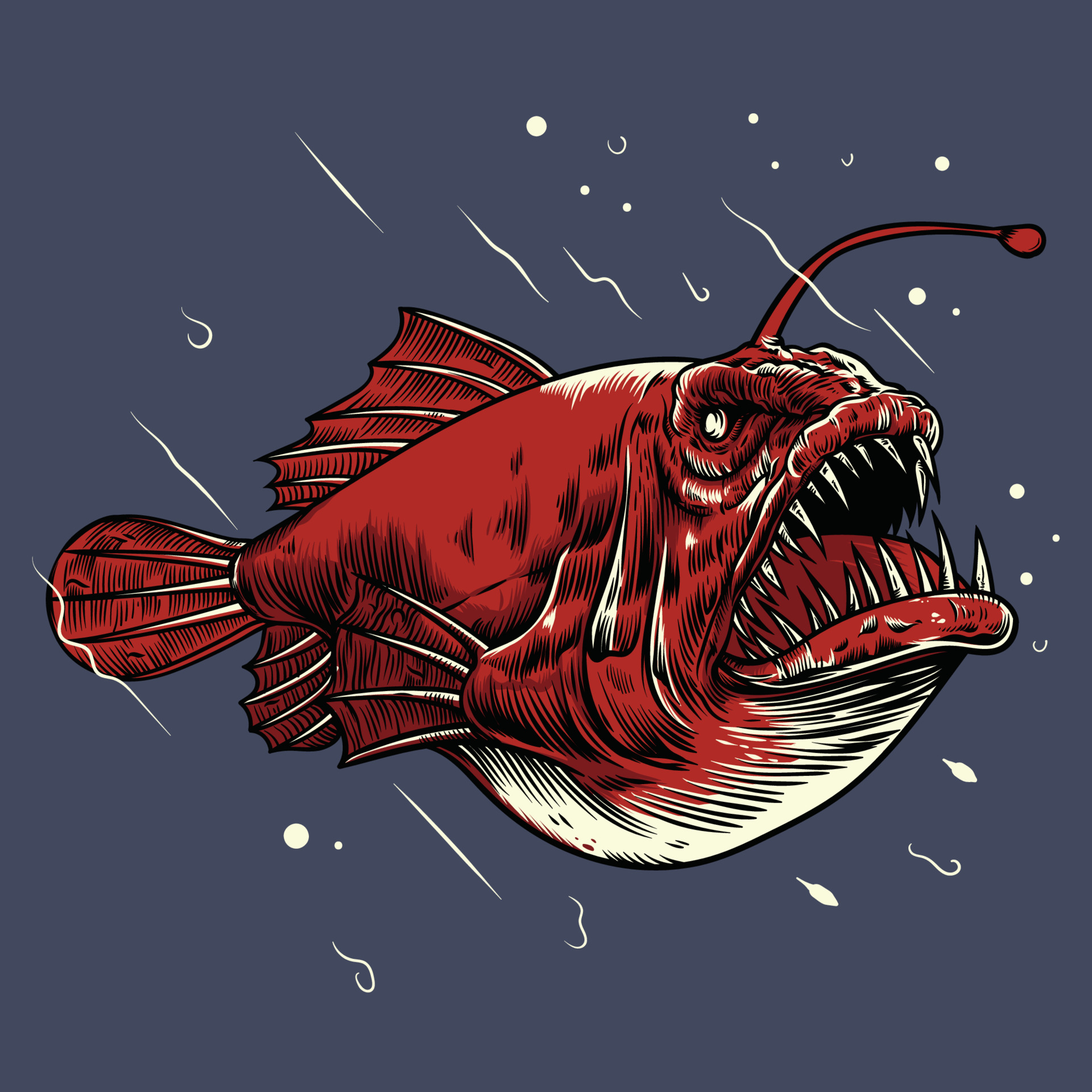 Angler Fish Vector Illustration Logo 3590697 Vector Art at Vecteezy