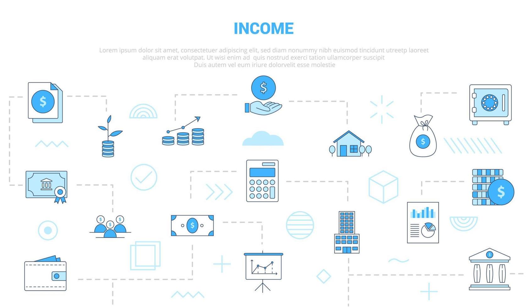 business income concept with icon set template banner vector
