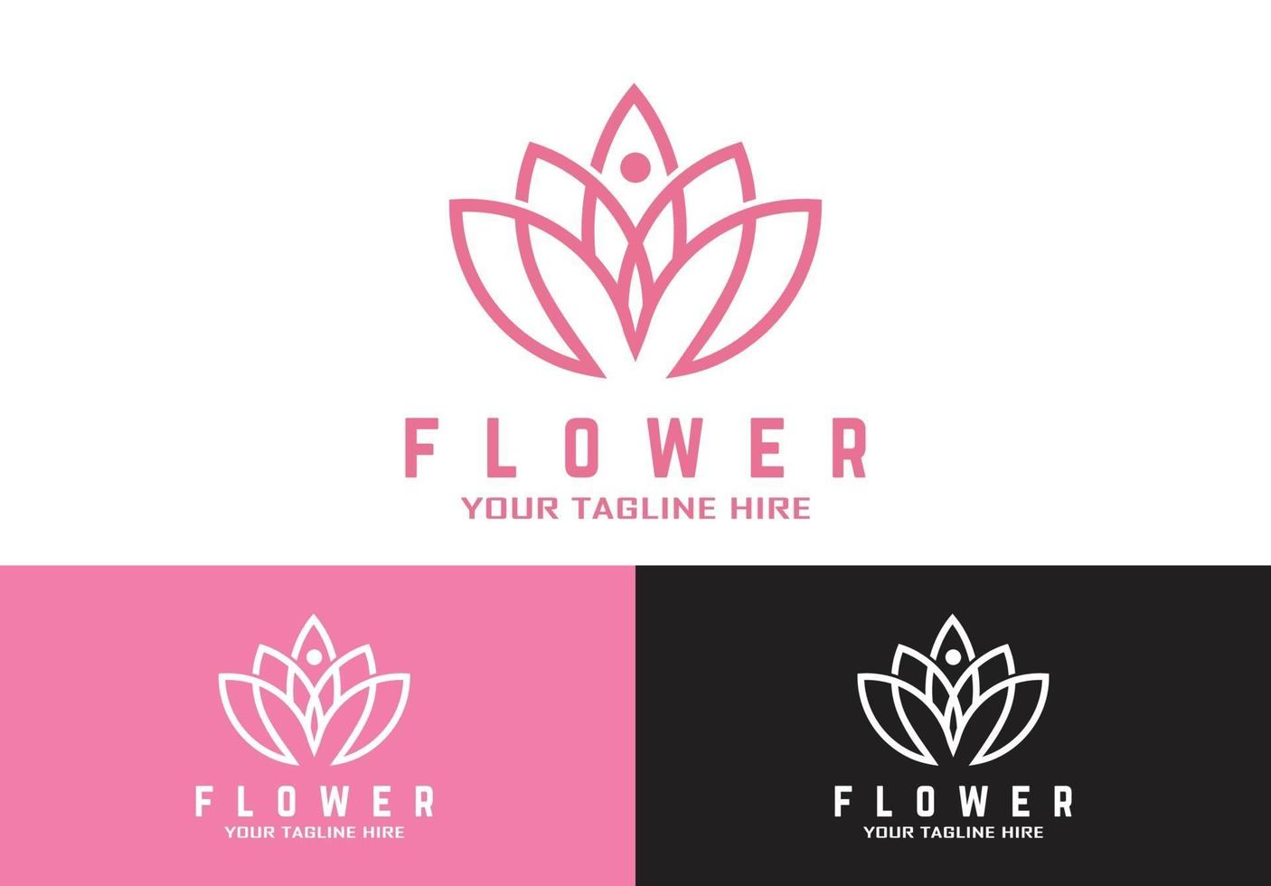 concepto de logotipo de belleza de flores vector