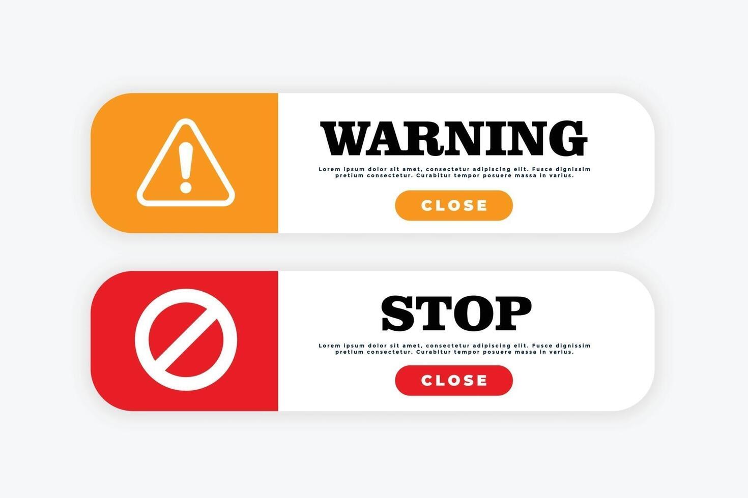 warning stop sign template vector