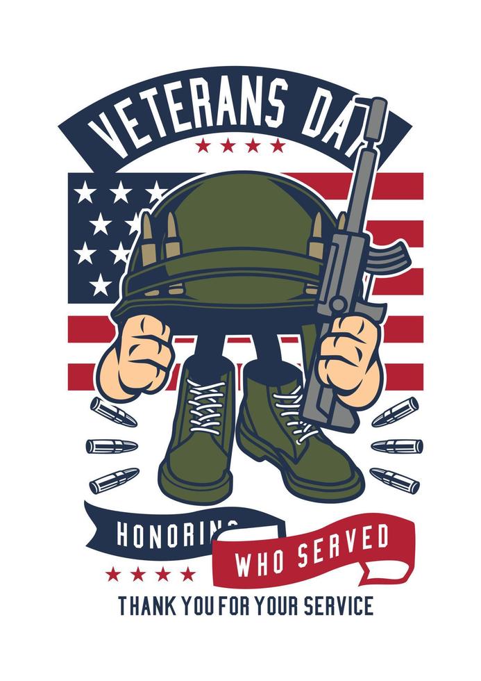 insignia del día de los veteranos vector