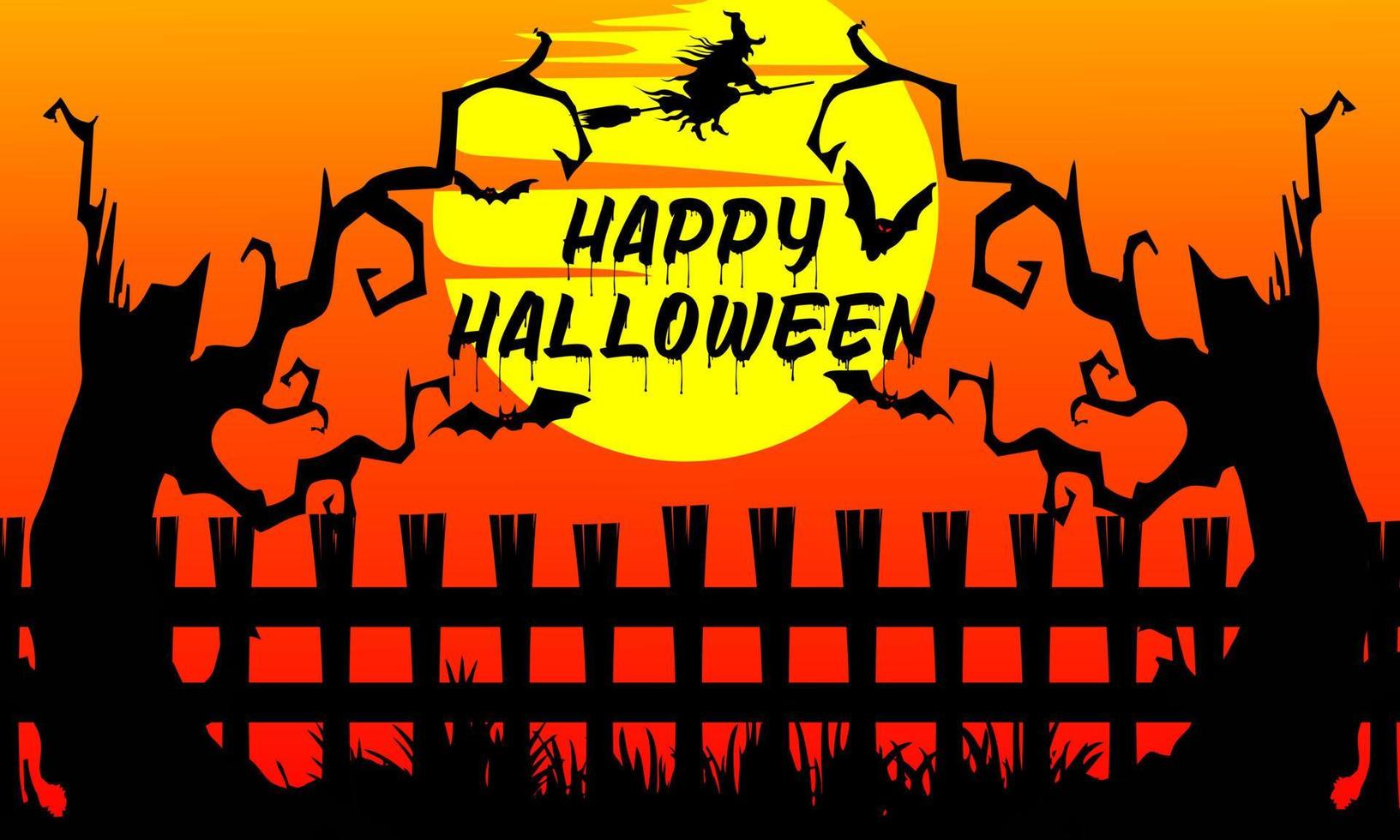 Happy halloween banner, Vector illustration