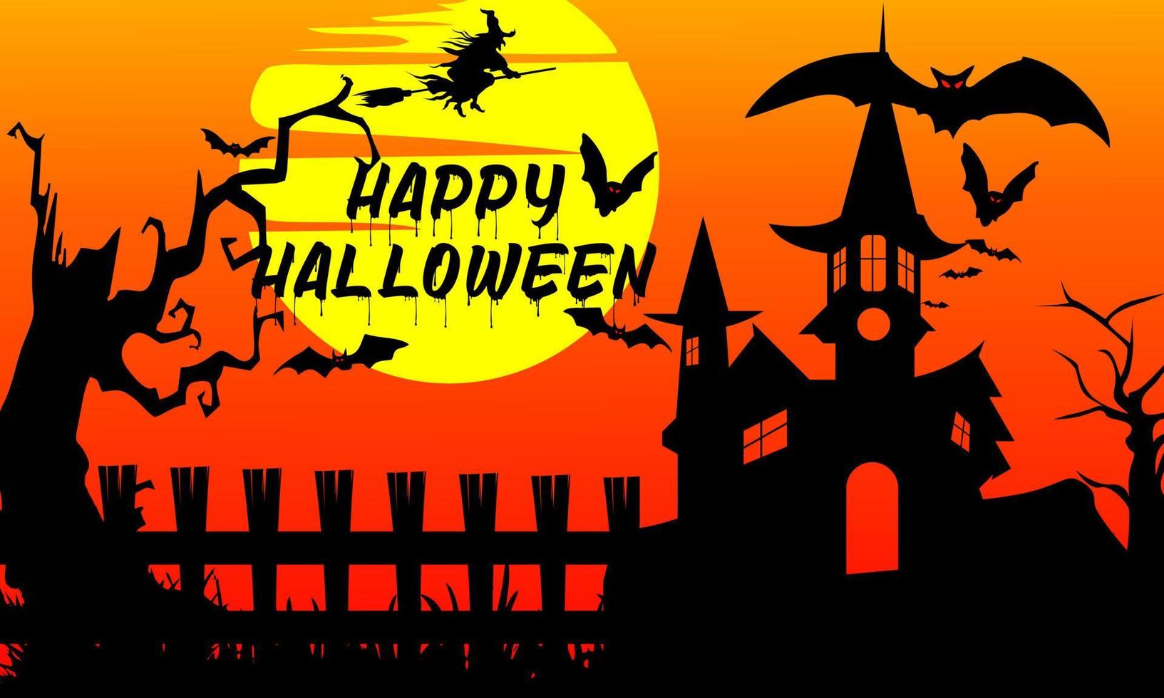 banner de feliz halloween, ilustración vectorial vector