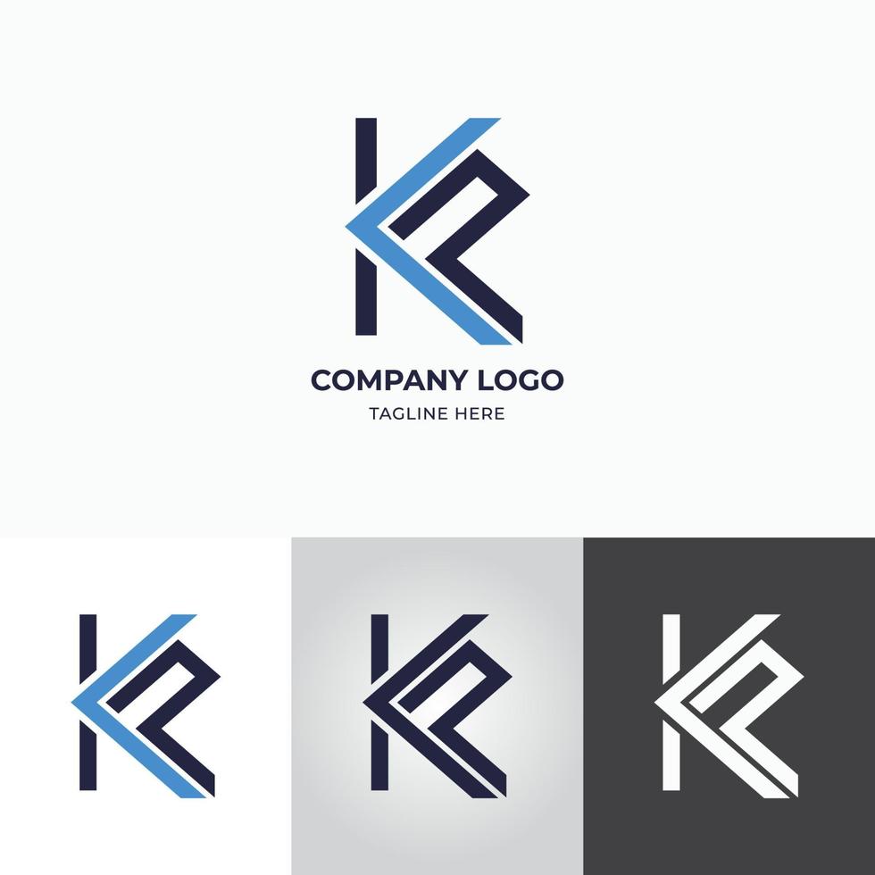 Letter KP simple logo design vector