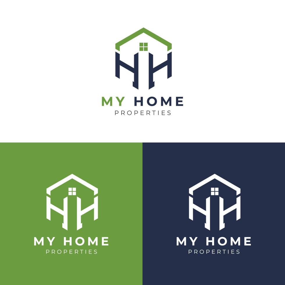 letter hh home building logo vector template